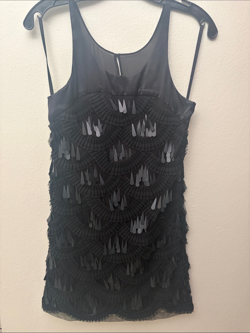 BCBC MAXAZRIA XXAs Black Sequin Cocktail Sleeveless Mini Dress